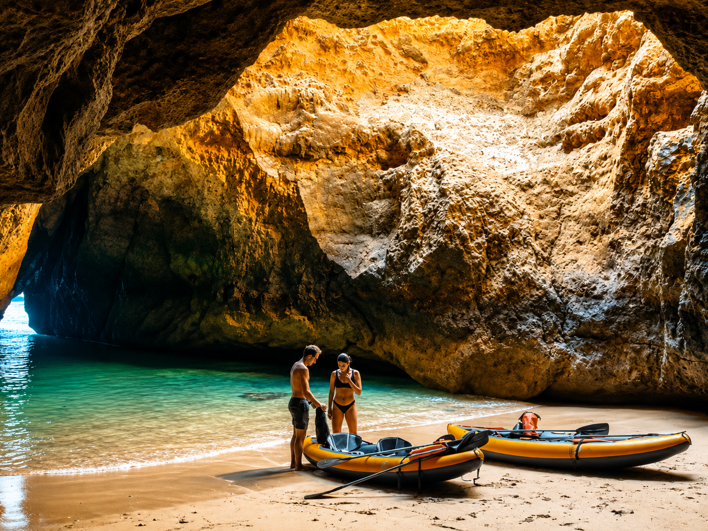 Kayaking along the Algarve coast